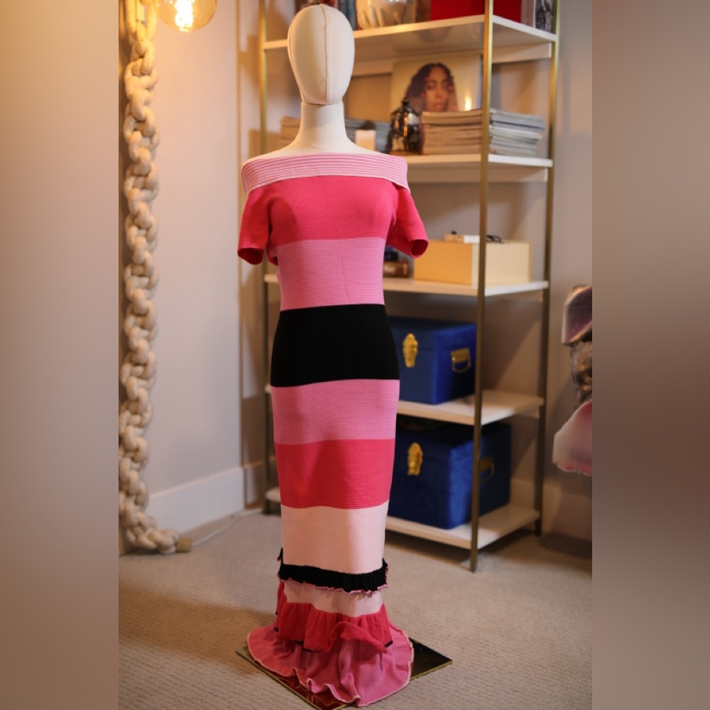 PRABAL GURUNG Pink Knit Dress